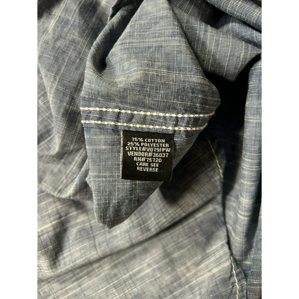 BKE Vintage 1967 Athletic Fit Blue Plaid Button-Up Shirt Pearl Snap Pockets - Picture 5 of 6